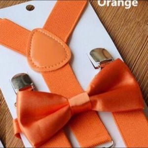 ORANGE BOYS SUSPENDER & BOW TIE SET -*NWT*